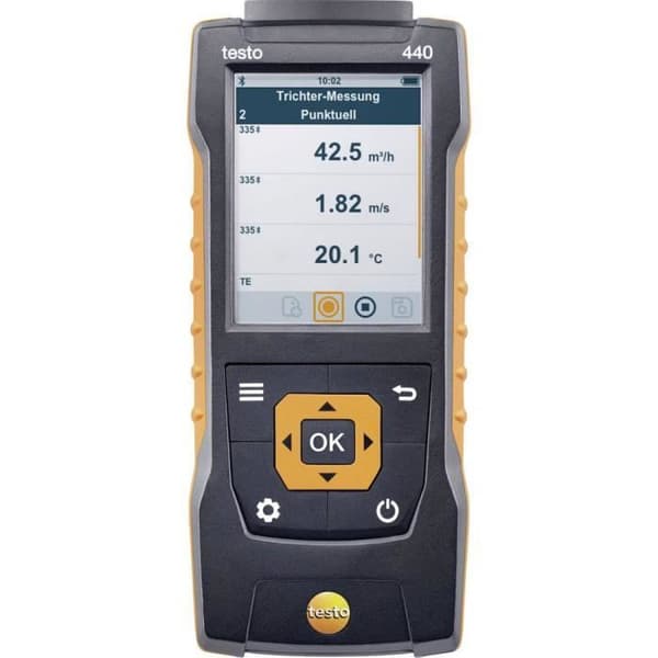 testo 440 Set 100 mm vindmätare - TESTO märke - Maximal intensitet 8 lux - Spänning 36 V - Vikt 180 g