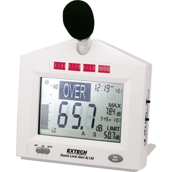 Digital ljudnivåmätare - EXTECH - SL 130 - Ljudnivåkontroll - Justerbart larm - LED-display