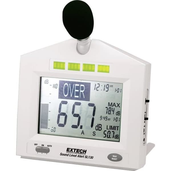 Digital ljudnivåmätare - EXTECH - SL 130 - Ljudnivåkontroll - Justerbart larm - LED-display