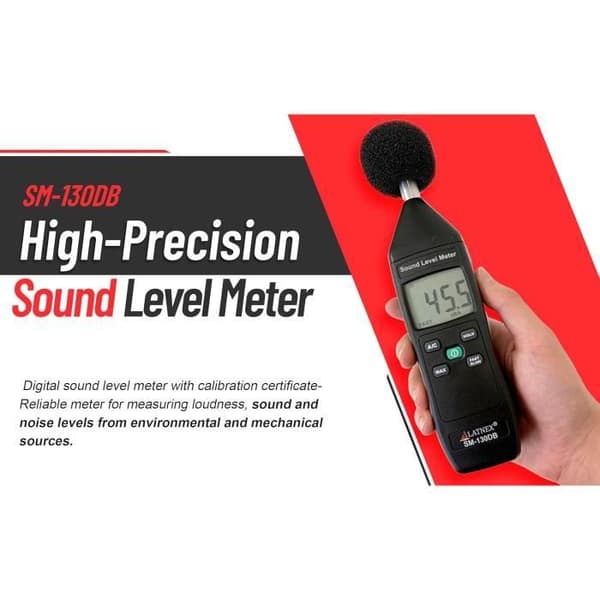 Sonometer LATNEX SM-130DB - Digital ljudmätare med automatisk avstängningsfunktion