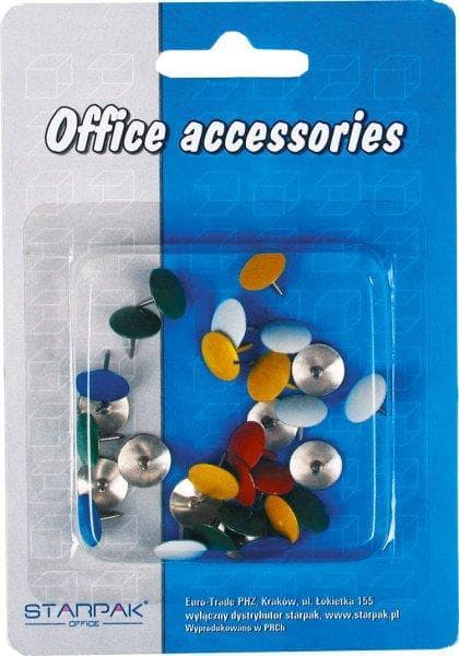 Colored tacks 30pcs blister. Starpak