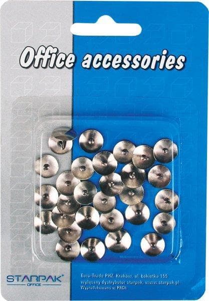 Silver metal tacks 30pcs blister. Starpak