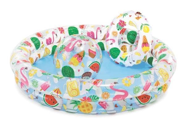 Pool 122x25cm ball 51cm + 51cm + wheel - set in the bag INTEX 59460
