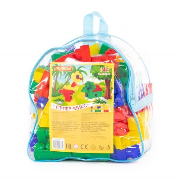 Polesie 8039 Klocki Super Mix w plecaku 144 el