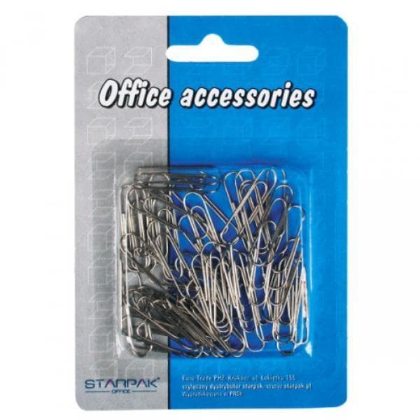 28 silver metal paper clip 50pcs. Starpak