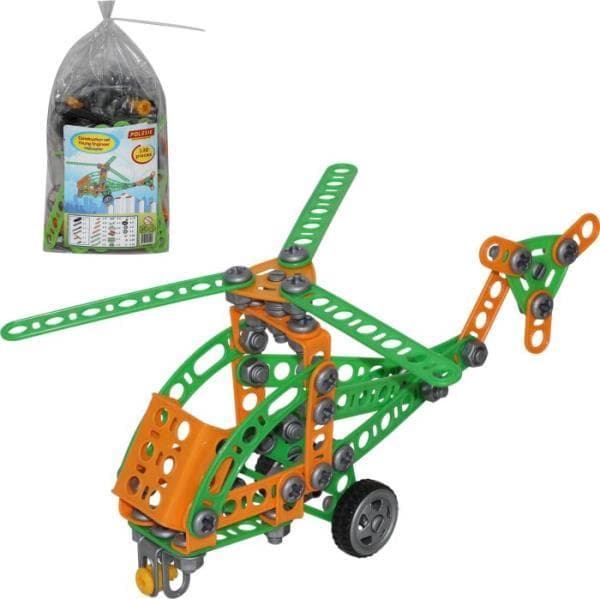 Polesie 55026 Zestaw klocków helikopter "Wynalazca" Nr1 - 130 elem. w worku