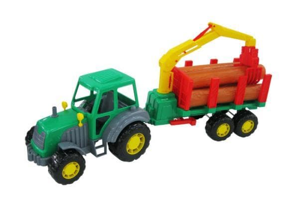 Polesie 35370 Traktor z naczepą z drewnem w siatce