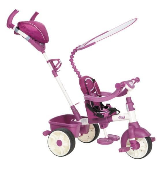 Little tikes Rowerek trójkołowy 4w1 fioletowo-biały 634369