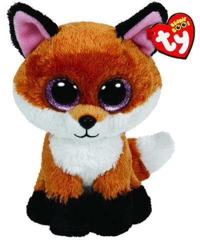 TY BEANIE BOOS SLICK - brązowy lis średni 24cm 37042