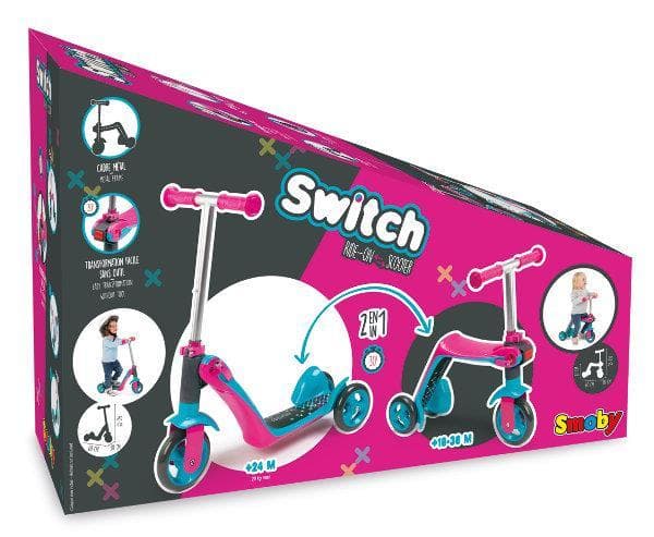 Switch 2in1 scooter pink SMOBY 750603