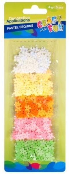 Sequins pastel flowers 10mm mix with Craft Fun