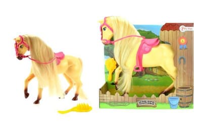TOI TOYS 6060A Duży koń w kolorze beżowym
