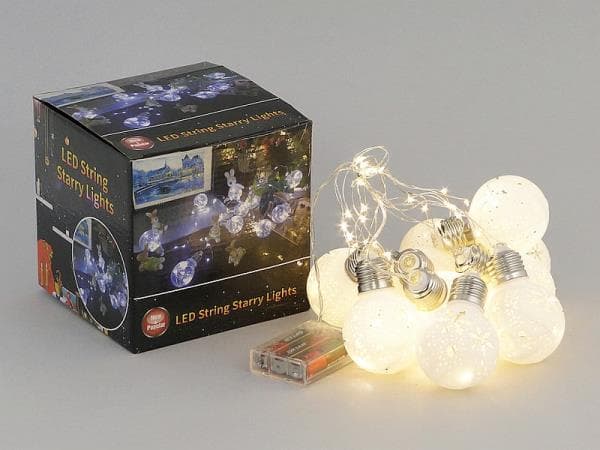 Lampki łańcuch bombki wzorki na bat.
