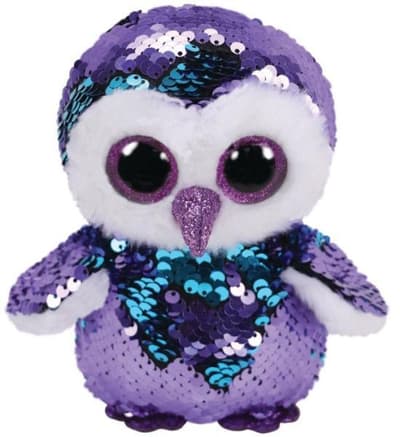 TY BOOS Flippables MOONLIGHT - sowa cekinowy 24cm 36439 TY
