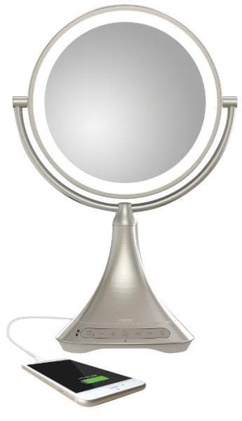iHome Portable iCVBT7 sided cosmetic mirror 23cm / speaker / speakerphone, USB port, Bluetooth