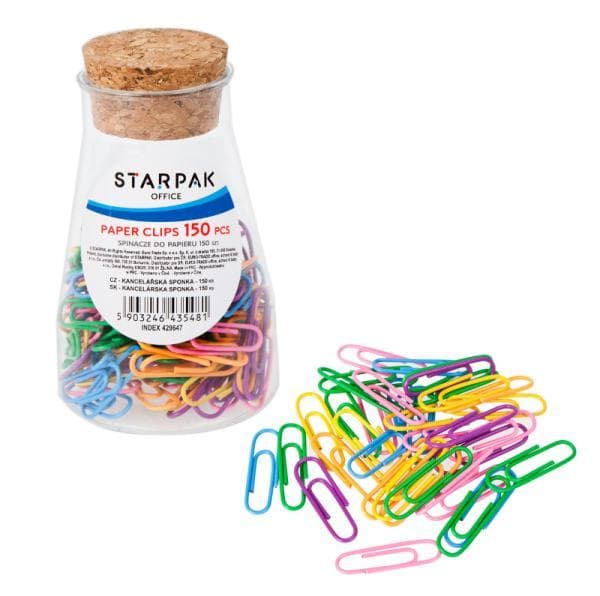 150szt colored paper clip tube Starpak