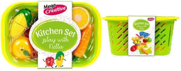 Fruit / vegetables in a basket Nella 26x13x18cm MC