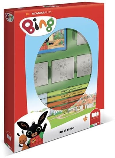 Pieczątki 4 sztuki + flamastry Bing 27987 Multiprint