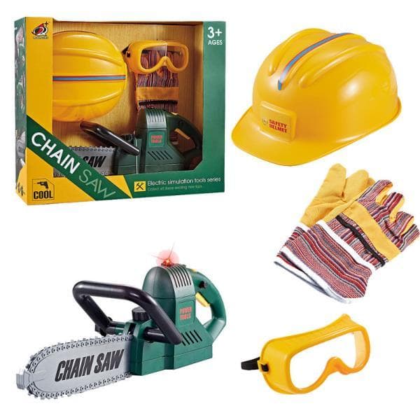 Saws with helmet, goggles and gloves in a box ASKATO