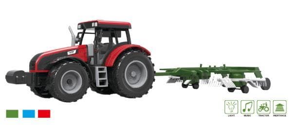 Traktor z maszyną rolniczą, światło dźwięk ASKATO w pudełku