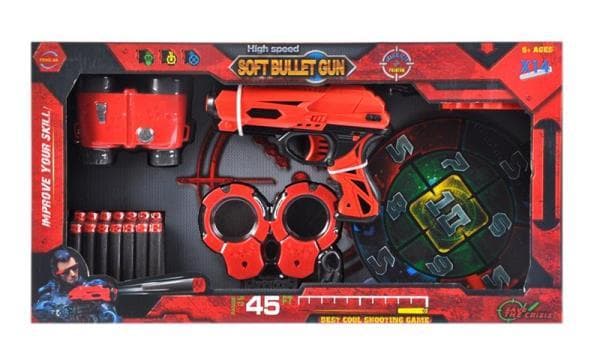 Gun on arrows + accessories 52x28x6 cm MC