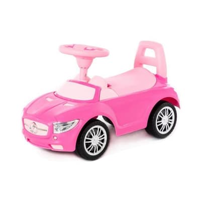 Polesie 84477 Samochód-jeździk "SuperCar" Nr1 z sygnałem dźwiękowym (różowy)