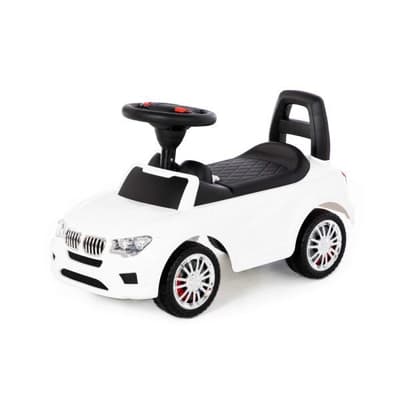 Polesie 84538 Samochód-jeździk "SuperCar" Nr3 z sygnałem dźwiękowym (biały)