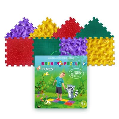Polesie 57240 Mata do masażu ortopedyczna modułowa ORTHO PUZZLE Las