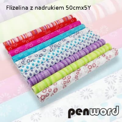 Flizelina z nadrukiem 50cm p60/cena za1szt.