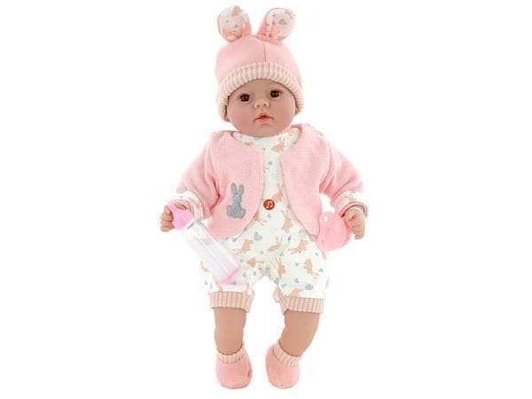 Baby dolls 45cm + pacifier bottle, bag 519893