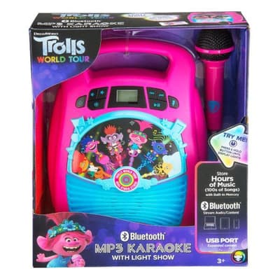 Zestaw do karaoke z mikrofonem, MP3, Bluetooth + efekty świetlne Trolls 2 TR-553