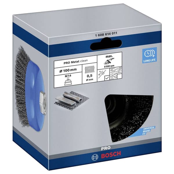 Bosch Accessories Koppborste / koppstålborste - 100 mm, 0,5 mm, M14 1608614011 1 st