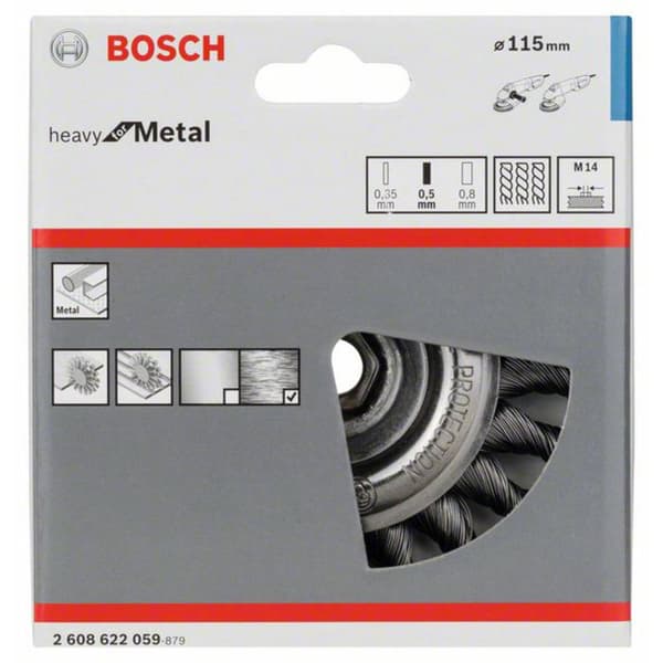 Bosch Accessories Skivborste - 115 mm, 0,5 mm, 12 mm, M14 2608622059 1 st