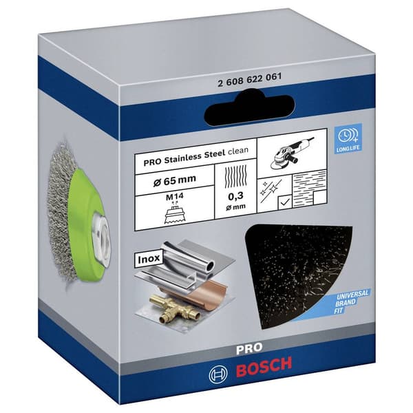 Bosch Accessories Koppborste, rostfri - 65 mm, 0,3 mm, M14 2608622061 1 st