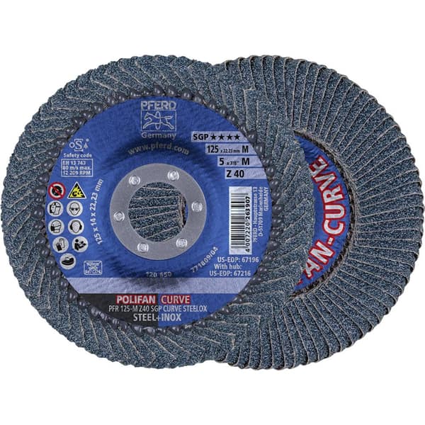 PFERD 67689052 POLIFAN-slipskiva PFR 125-M Z 40 SGP CURVE STEELOX Diameter 125 mm N/A 10 st