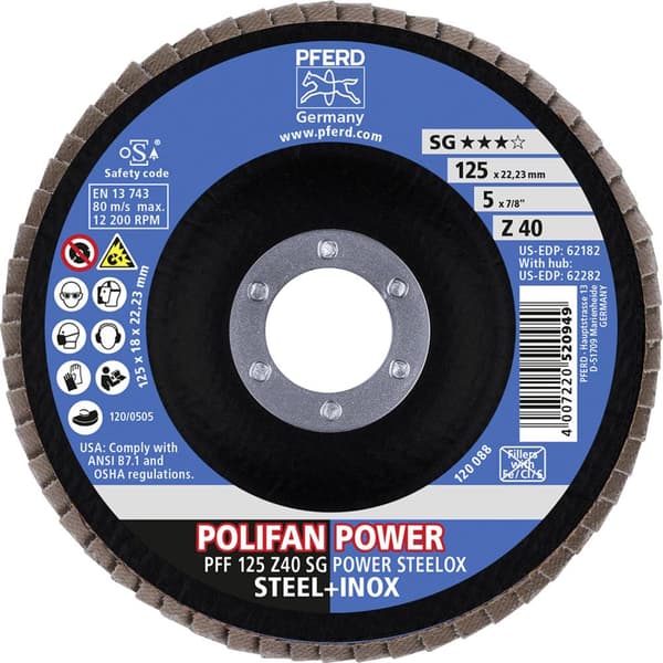 PFERD 67684125 POLIFAN-slipskiva PFF 125 Z 40 SG POWER STEELOX Diameter 125 mm N/A 10 st