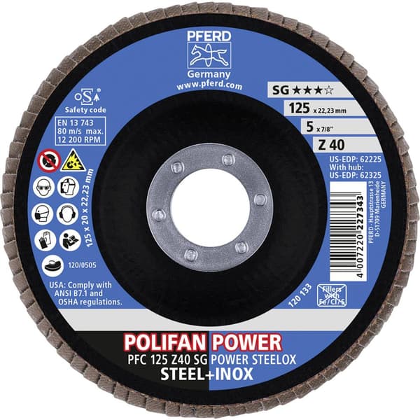 PFERD 67784125 POLIFAN-slipskiva PFC 125 Z 40 SG POWER STEELOX Diameter 125 mm N/A 10 st