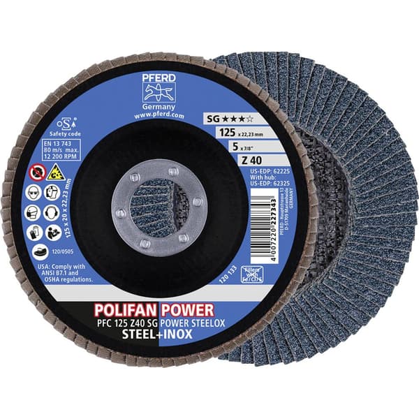 PFERD 67784125 POLIFAN-slipskiva PFC 125 Z 40 SG POWER STEELOX Diameter 125 mm N/A 10 st