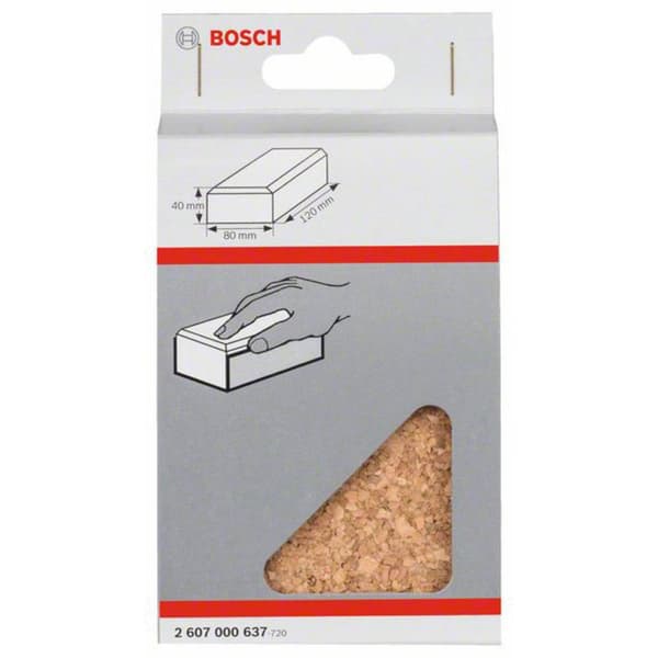 Bosch Accessories 2607000637 Slipkloss, längd x bredd: 80 x 120 mm, handslipkloss av kork, liten 1 st