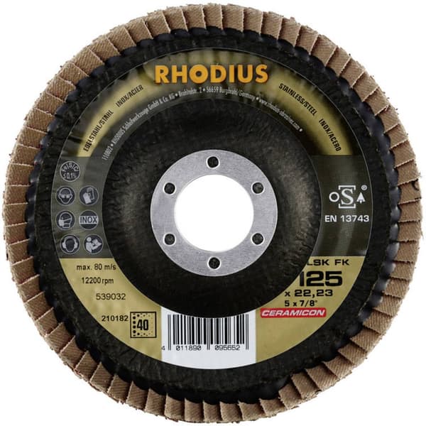 Rhodius 210182 Rhodius LSK FK slipskiva 125 x 22,23 - P40 Diameter 125 mm N/A 1 st