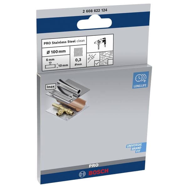 Bosch Accessories Skivborste - 100 mm, 0,3 mm, 10 mm Skaft-Ø 6 mm 2608622124 1 st