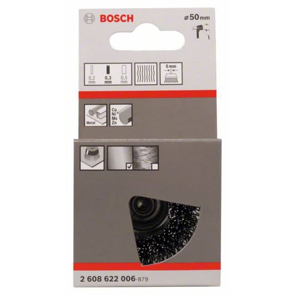 Bosch Accessories Koppborste / koppstålborste - 50 mm, 0,3 mm Skaft-Ø 6 mm 2608622006 1 st