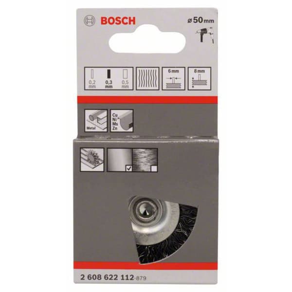 Bosch Accessories Skivborste - 50 mm, 0,3 mm, 8 mm Skaft-Ø 6 mm 2608622112 1 st