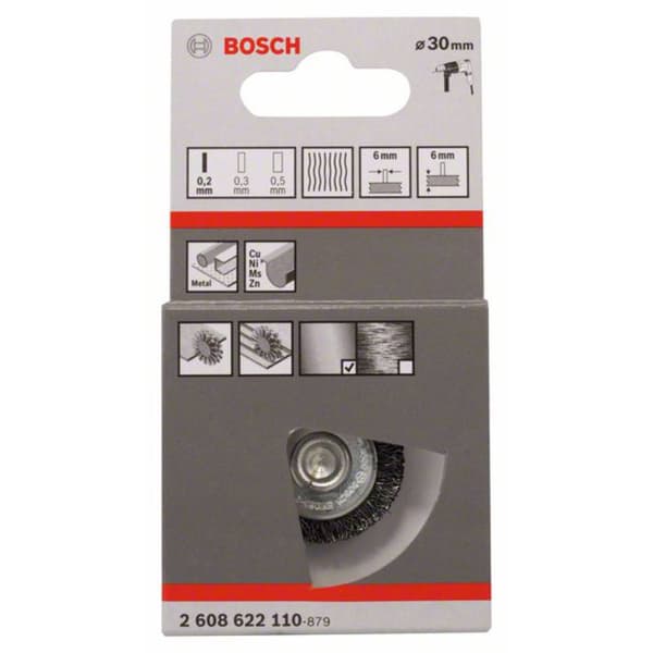 Bosch Accessories Skivborste - 30 mm, 0,2 mm, 6 mm Skaft-Ø 6 mm 2608622110 1 st