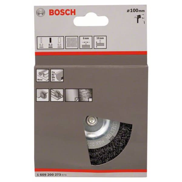 Bosch Accessories Skivborste - 100 mm, 0,3 mm, 10 mm Skaft-Ø 6 mm 1609200273 1 st