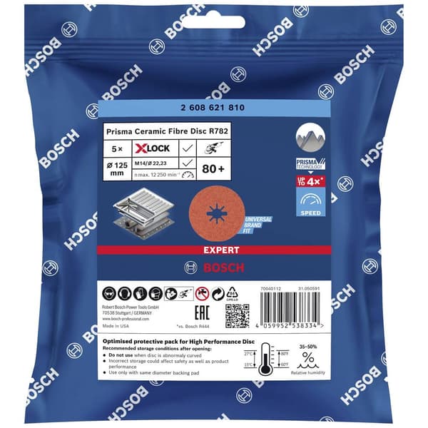 Bosch Accessories 2608621810 Fiberskiva Diameter 125 mm Borrdiameter 22.23 mm 5 st