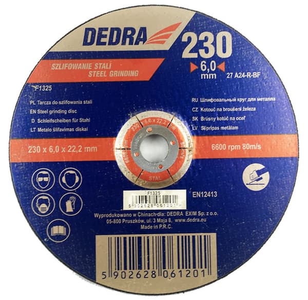 Dedra F1325 230x22,2 mm stålslibeskive