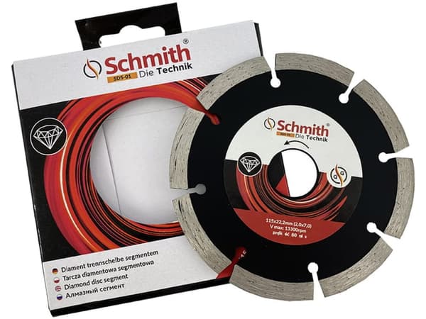 Schmith segmenteret diamantskive (115 mm, 22,2 mm)