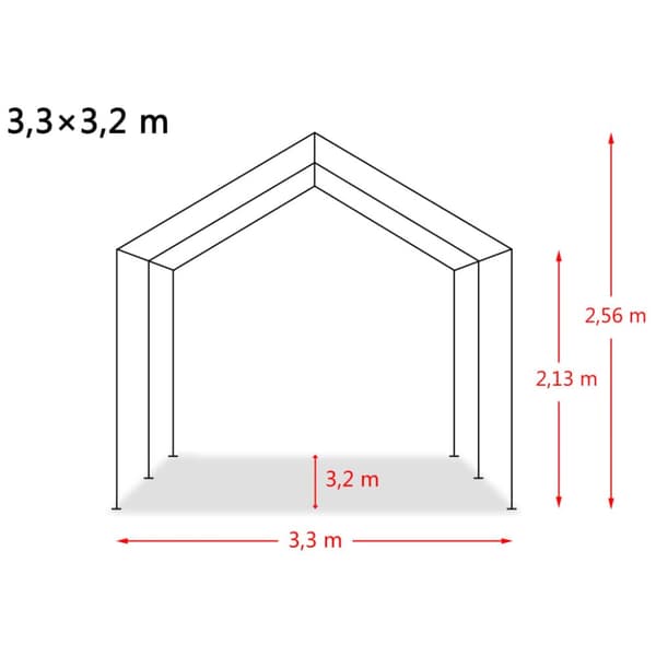 The Living Store Irrotettava karjateltta PVC 550 g/m² 3,3x3,2 tummanvihreä -  Karjanhoito