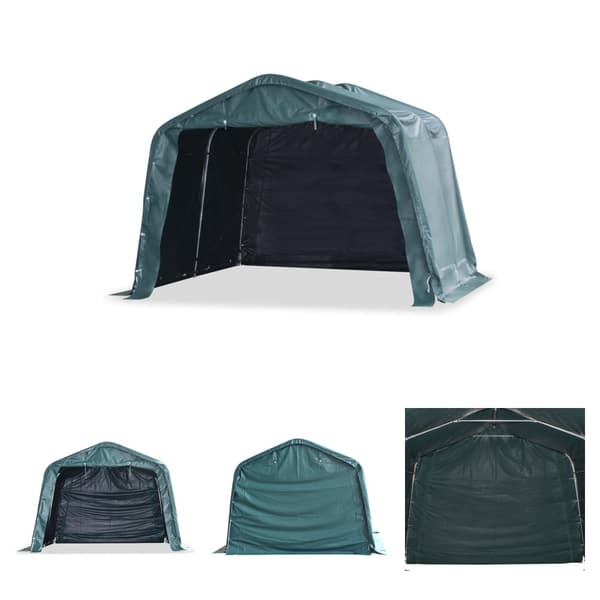 The Living Store Irrotettava karjateltta PVC 550 g/m² 3,3x3,2 tummanvihreä -  Karjanhoito